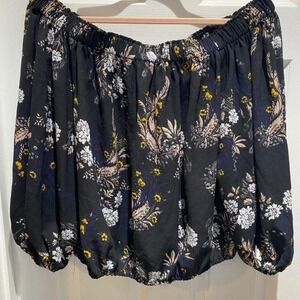 Bebe‎ Floral Off Shoulder Bubble Hem Blouse Size Large
